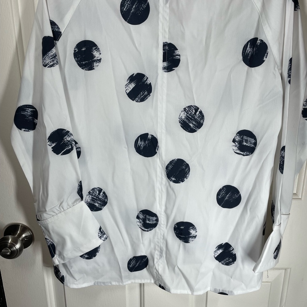 Kozan White Polka Dot Shirt Sz S - Picture 4 of 12
